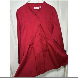 D&Co Denim And Company Size XL Red Blouse Women's